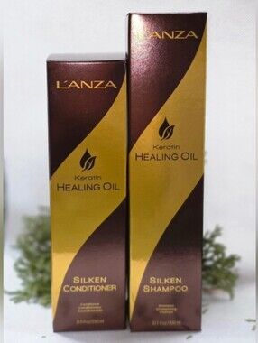 Lanza KERATIN HEALING OIL SILKEN SHAMPOO 10.1OZ & SILKEN COND 8.5 oz NEW IN BOX